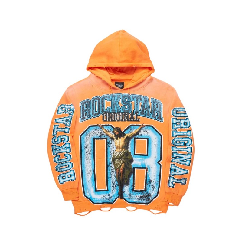 tariqa orange chemise à capuche oversized