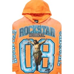 tariqa orange chemise à capuche oversized