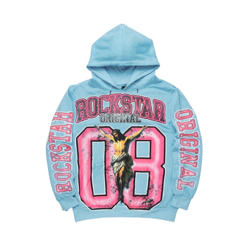 tariqa baby bleu sweat à capuche oversized