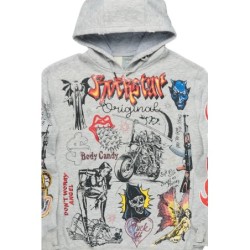 daisia heather gris chemise à capuche oversized