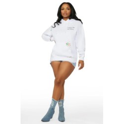 faire pluie sweat à capuche blanc oversized