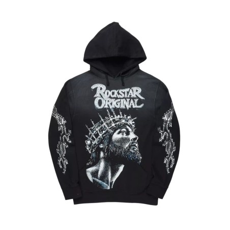 sweat à capuche graphique noir lathora