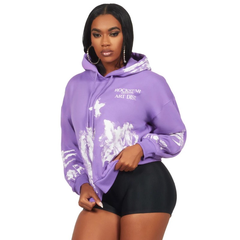 Filipa violet chemise à capuche oversized