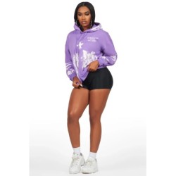 Filipa violet chemise à capuche oversized