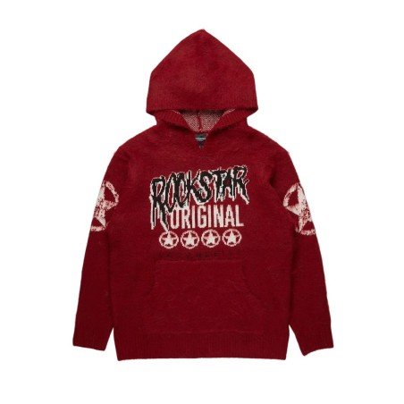 Diandra rouge mohair chemise à capuche