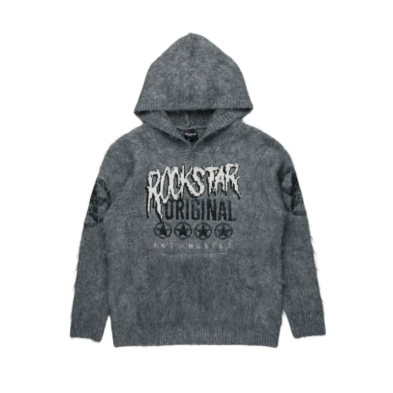 Diandra gris mohair chemise à capuche