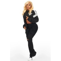 evonne noir sweat à capuche oversized