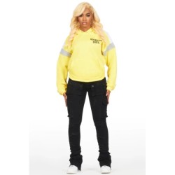 evonne jaune sweat à capuche oversized