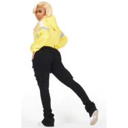 evonne jaune sweat à capuche oversized