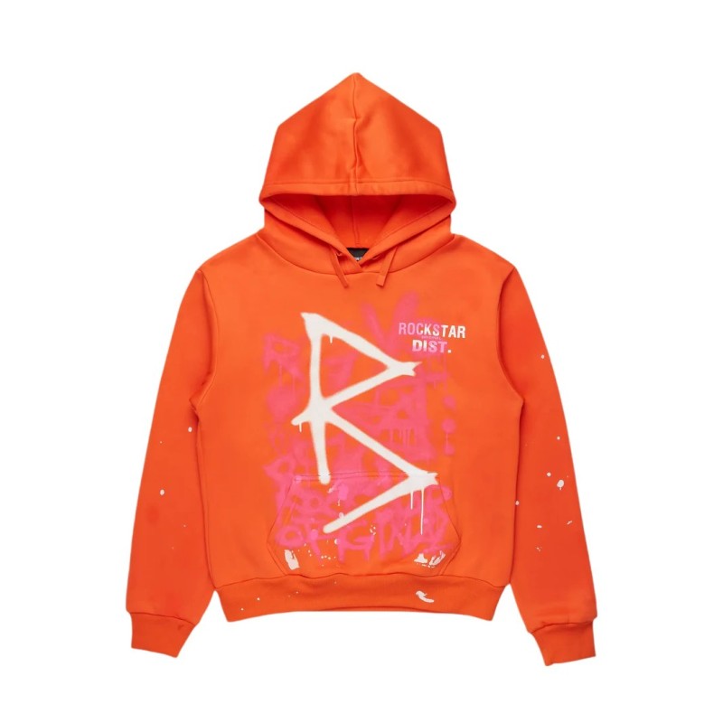 nahomy orange chemise à capuche oversized