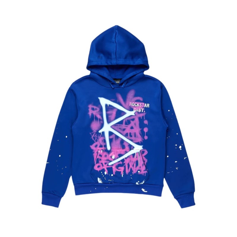 nahomy bleu royal chemise à capuche oversized