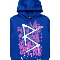 nahomy bleu royal chemise à capuche oversized