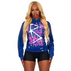 nahomy bleu royal chemise à capuche oversized