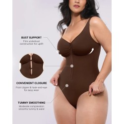 Skin Flow™ Bodysuit à fermeture éclaire avant