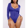 Skin Flow™ Bodysuit à manches longues zipper avant