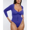 Skin Flow™ Bodysuit à manches longues zipper avant