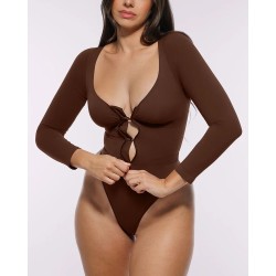 Skin Flow™ Bodysuit à manches longues zipper avant