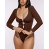 Skin Flow™ Bodysuit à manches longues zipper avant