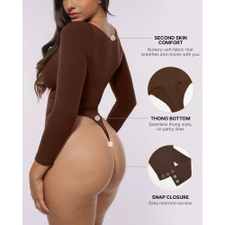 Skin Flow™ Bodysuit à manches longues zipper avant