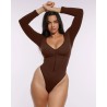 Skin Flow™ Bodysuit à manches longues zipper avant