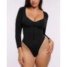 Skin Flow™ Bodysuit à manches longues zipper avant