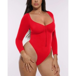 Skin Flow™ Bodysuit à manches longues zipper avant