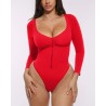 Skin Flow™ Bodysuit à manches longues zipper avant