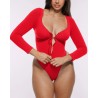 Skin Flow™ Bodysuit à manches longues zipper avant
