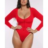 Skin Flow™ Bodysuit à manches longues zipper avant